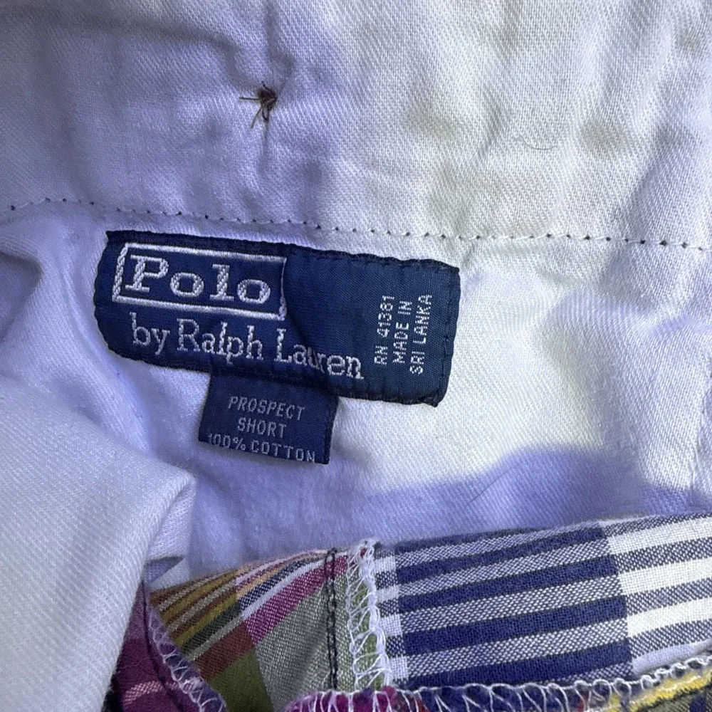 Polo Ralph Lauren Shorts Mens 38 Multicolor Madras Plaid Cargo Pockets Preppy
